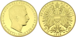 20 koruna 1918 - císař Karel I. - novoražba z roku 2020