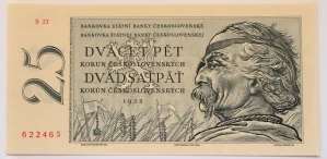25 Kčs 1958 série S37 622465 , aUNC